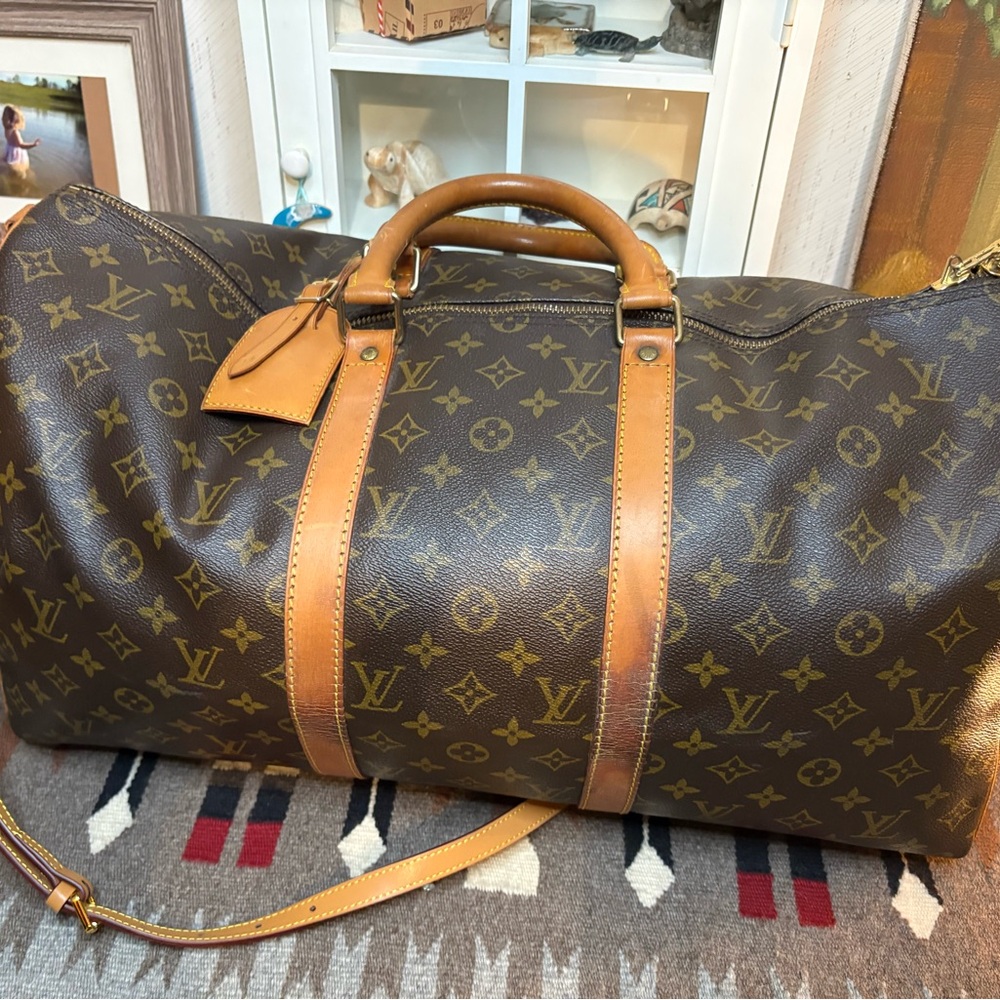 Louis Vuitton Vintage Brown Monogram Keepall 50. Made in France July 1992.